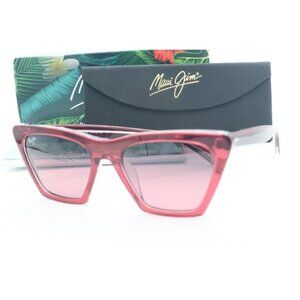 Maui Jim Kini Kini MJ 849-52C Pink Cat Eye Sunglasses Maui Rose polarized Lense